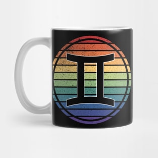 Vintage Distressed Rainbow Gay Pride Zodiac Gemini Mug